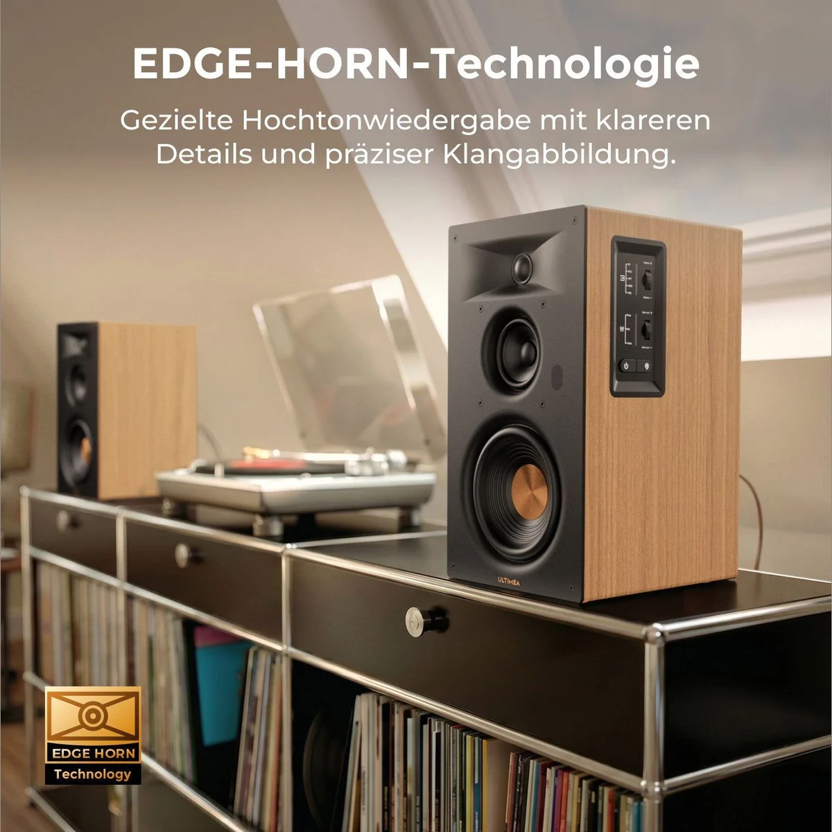 Ultimea Signature BS-30 Regal-Lautsprecher, 70 W Leistung, Bluetooth 6.0, vielseitige Anschlussmöglichkeiten 4