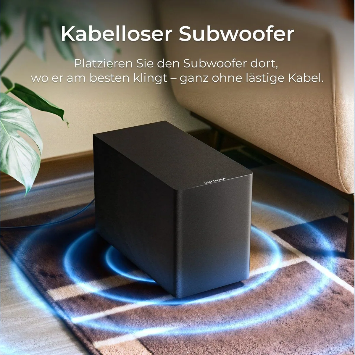 Ultimea Poseidon M70 Soundbar, Dolby Atmos 3.1.2, Wireless Subwoofer — 312 W, HDMI eARC, App-Steuerung 3