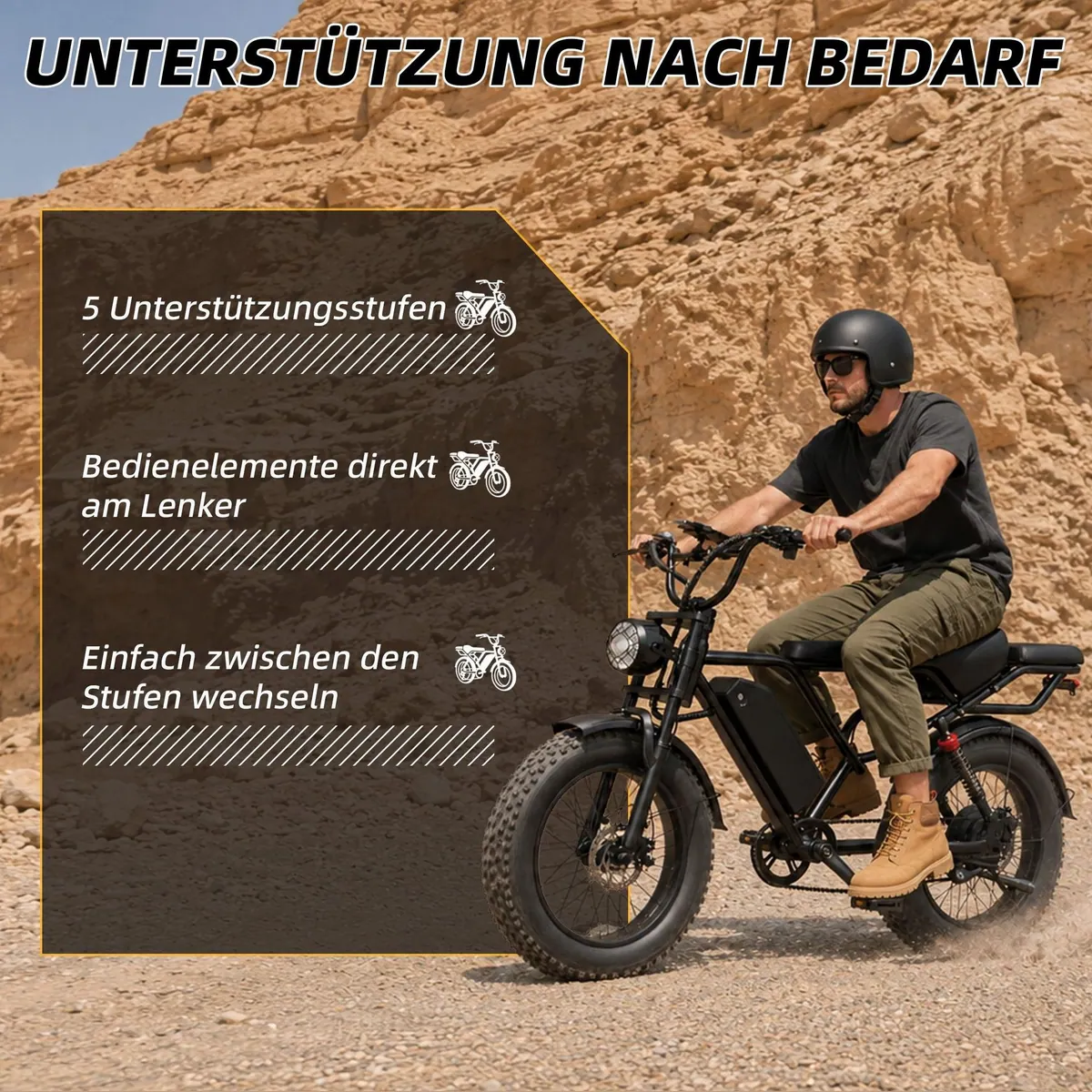 Vankel bk20 E-Fatbike, 250W Motor, 960Wh Akku, 20 Zoll Reifen — Vielseitig, komfortabel, robust 5