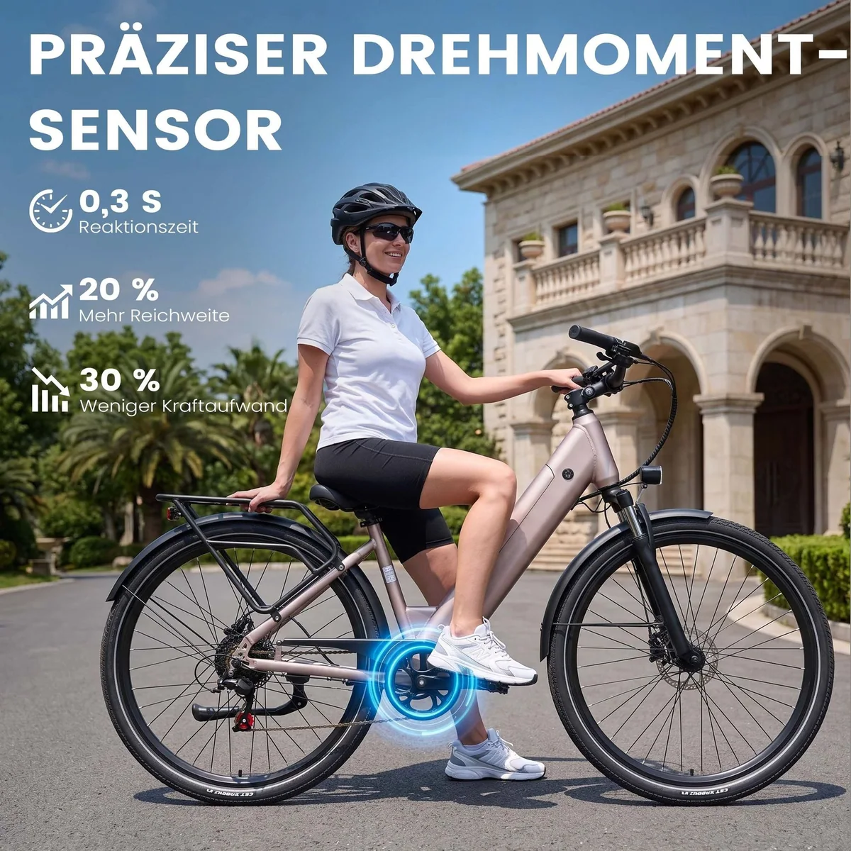 Vankel Lira City-Elektrofahrrad, kraftvoller Motor, hohe Reichweite, verstellbarer Lenker 4