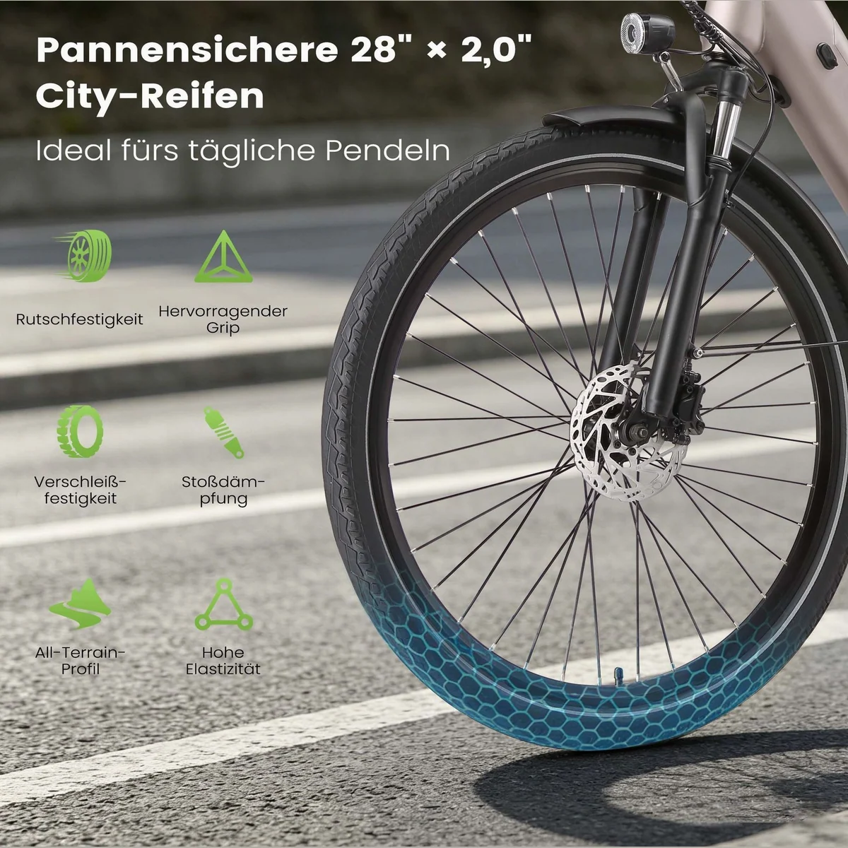 Vankel Lira City-Elektrofahrrad, kraftvoller Motor, hohe Reichweite, verstellbarer Lenker 5