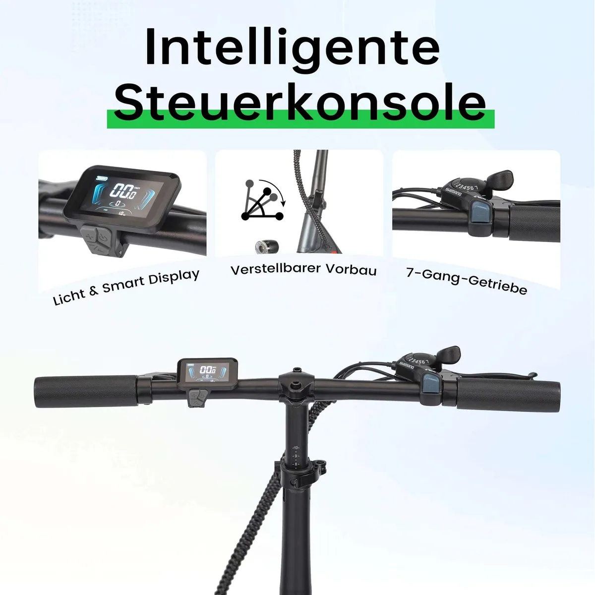 Vankel E-Bike Faltrad E1, 120 km Reichweite, 250W Motor, 7-Gang-Schaltung 3
