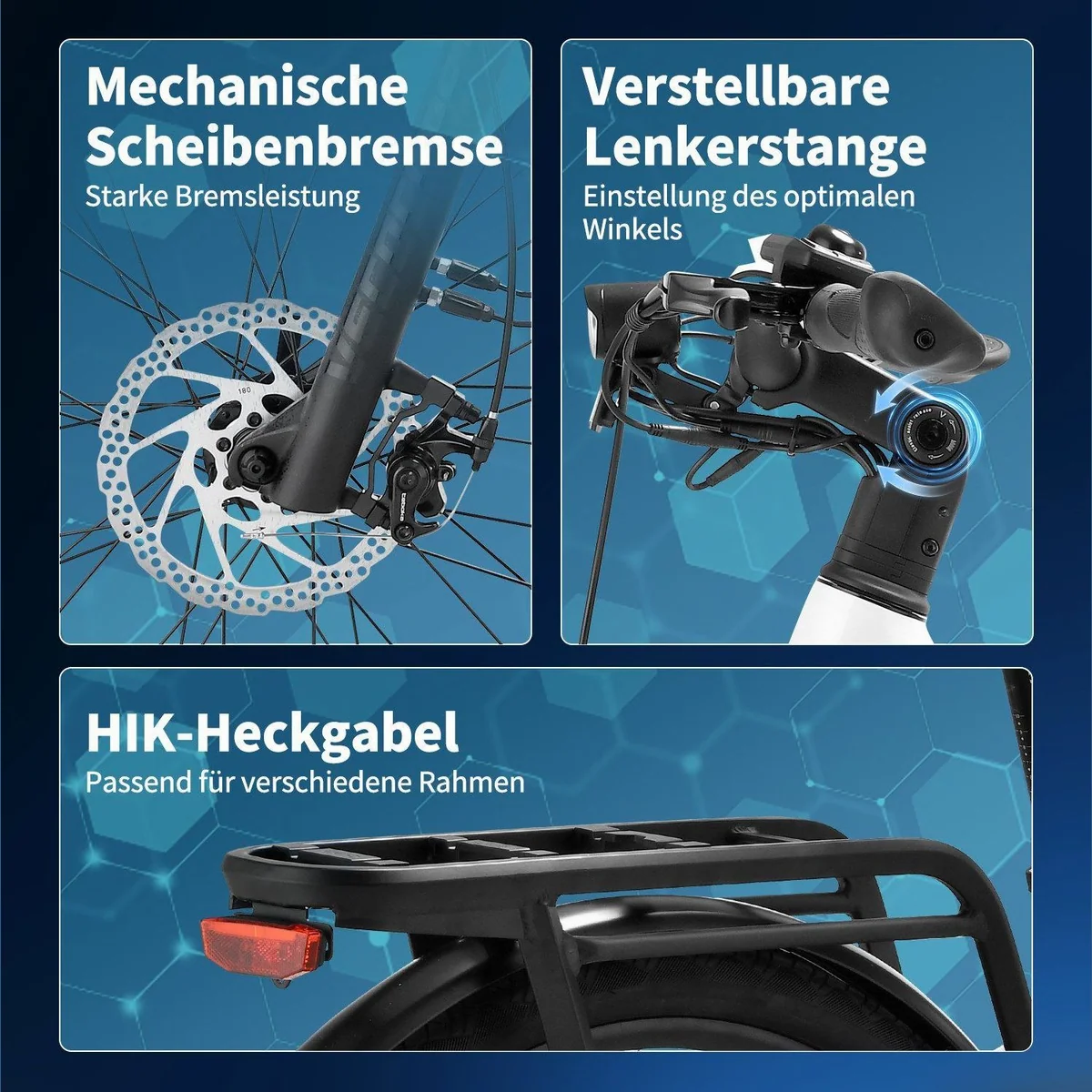 VECOCRAFT E-Bike Trekkingrad, 28'' Pedelec mit 48V Akku, 100 km Reichweite, 8-Gang Shimano 4