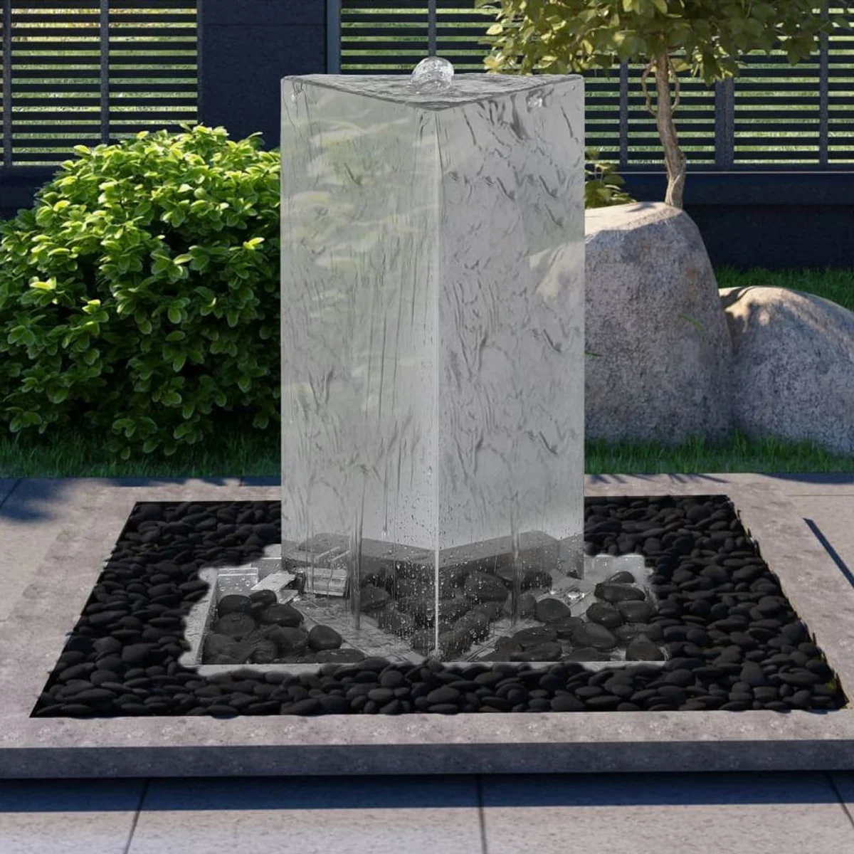 vidaXL Wasserfall Gartenbrunnen, Edelstahl 76 cm, langlebig und dekorativ 2