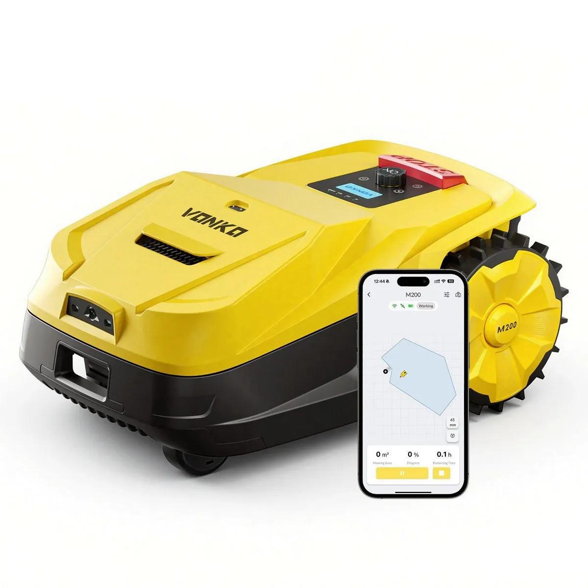 VONKO M200 Rasenmähroboter, intelligente Navigation, 1500 m², 45% Steigung, App-Steuerung