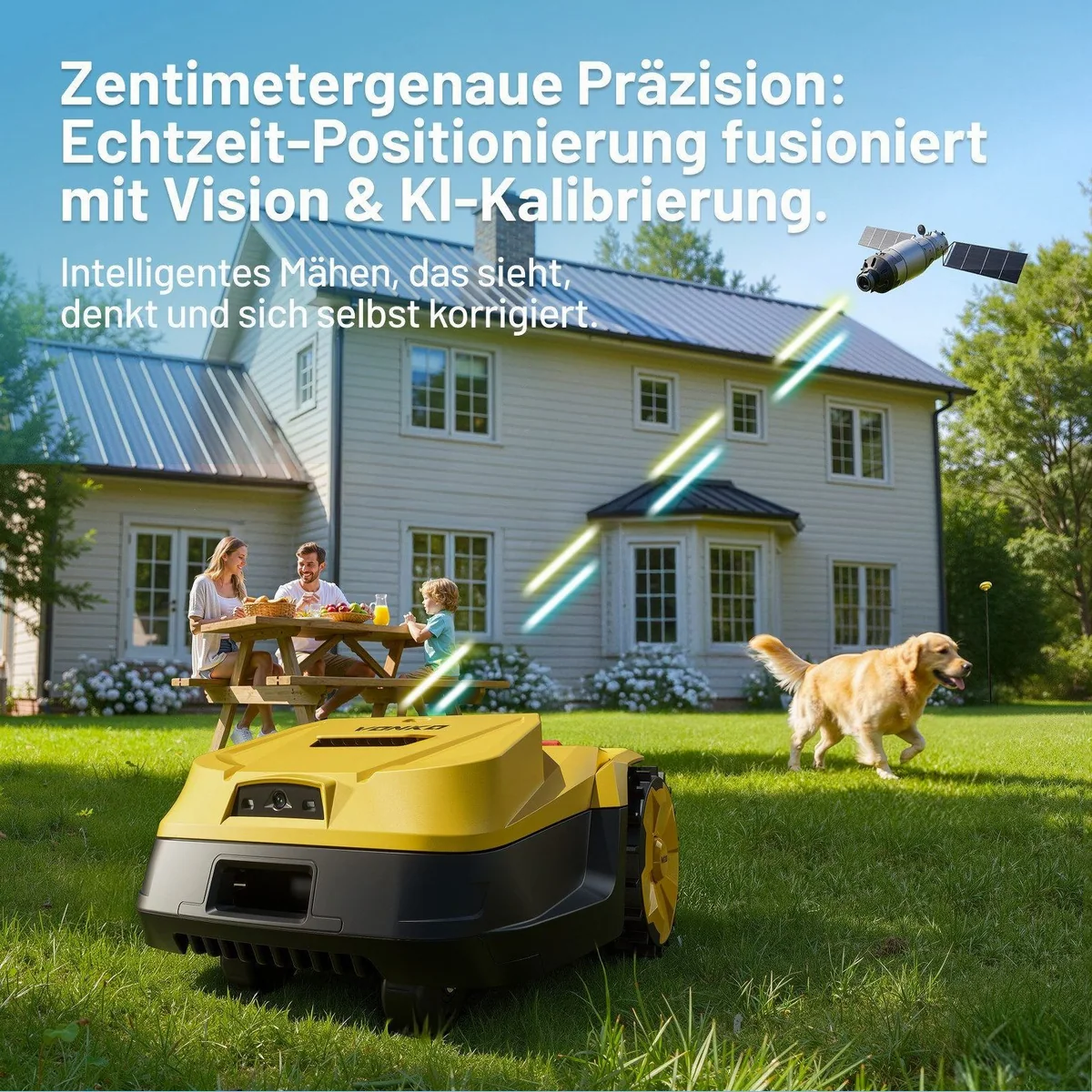 VONKO M200 Rasenmähroboter, intelligente Navigation, 1500 m², 45% Steigung, App-Steuerung 2