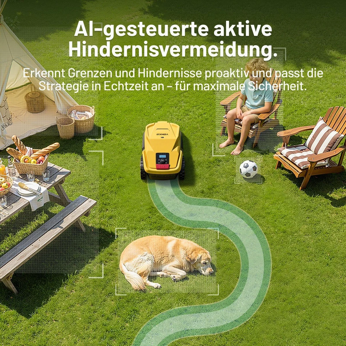 VONKO M200 Rasenmähroboter, intelligente Navigation, 1500 m², 45% Steigung, App-Steuerung 3