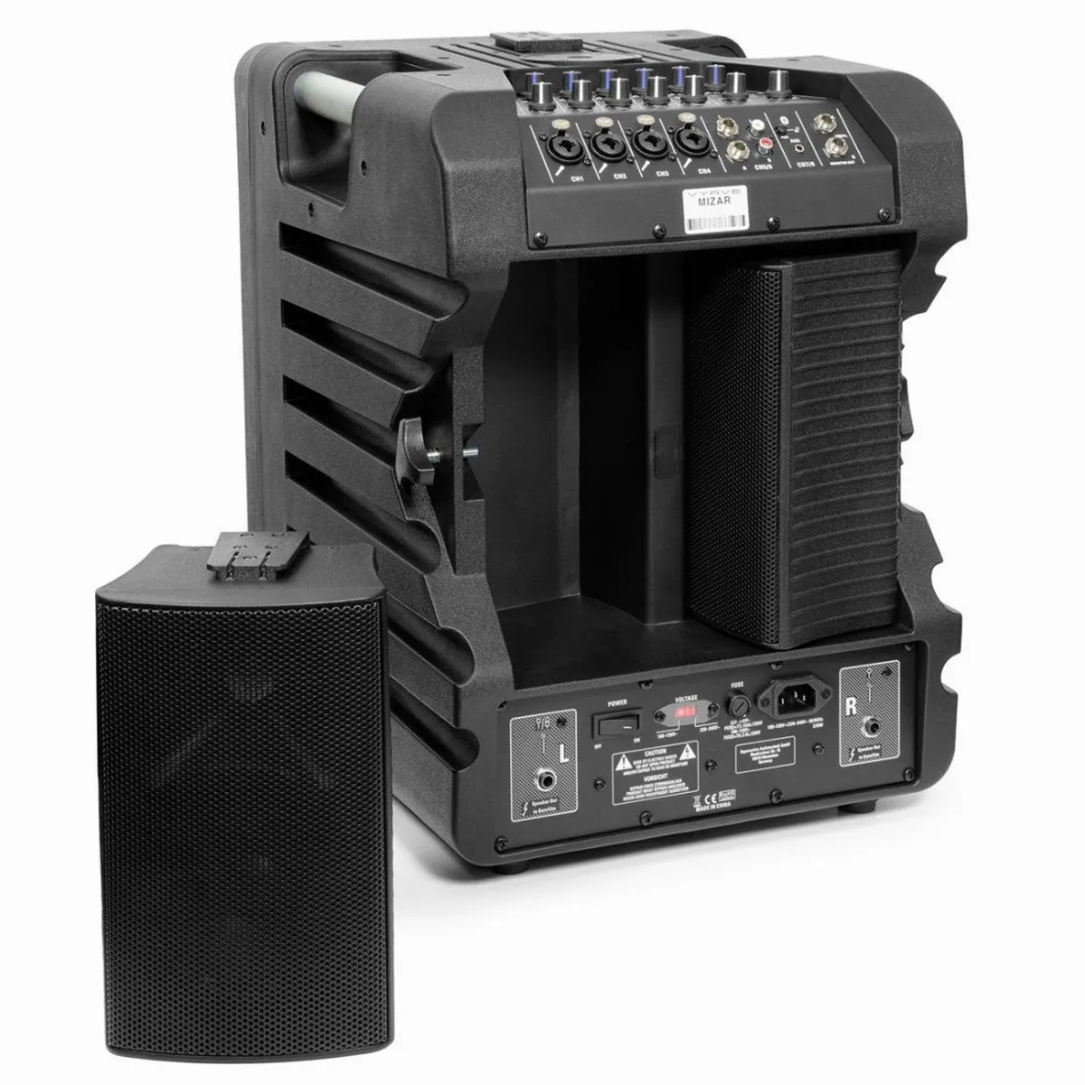 Vyrve Audio MIZAR PA-System, 10 Zoll Subwoofer, 8-Kanal Mixer, Bluetooth-fähig 3