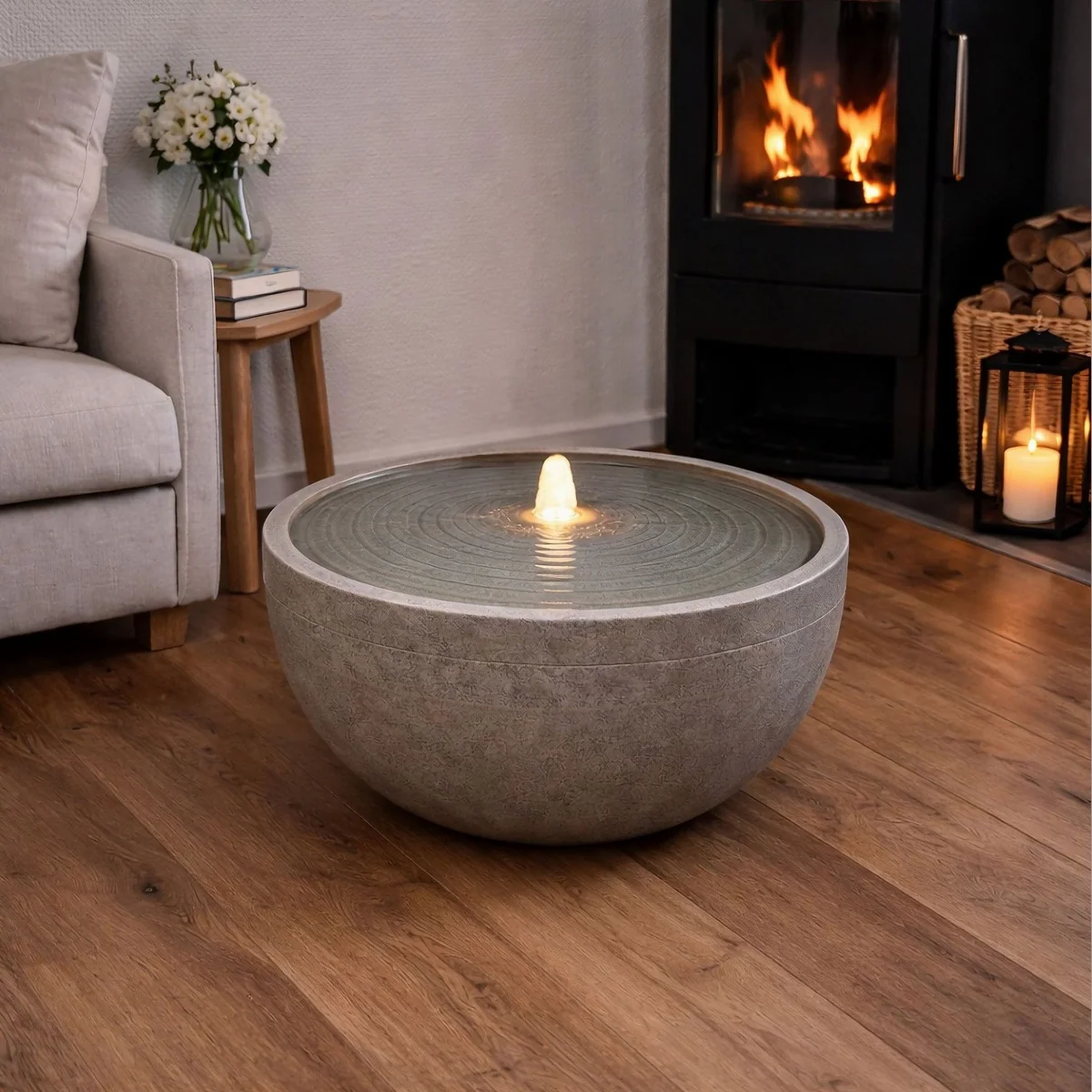 Wacredo Premium Wasserspiel Komplettset Palau, elegantes Design, LED-Beleuchtung, einfache Installation 3