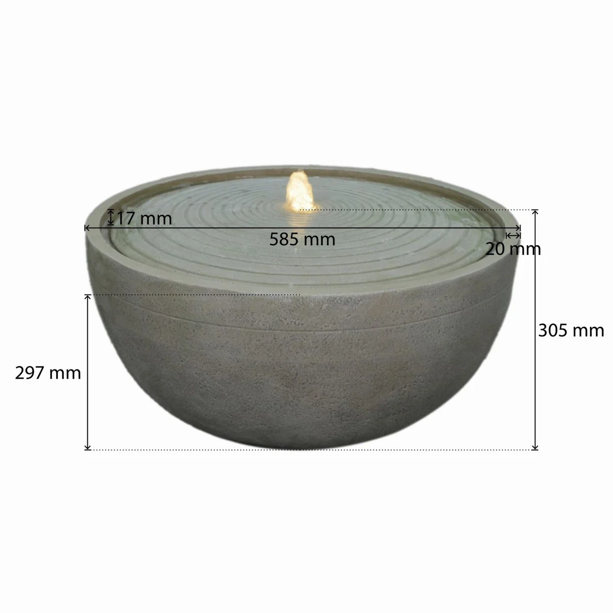 Wacredo Premium Wasserspiel Komplettset Palau, elegantes Design, LED-Beleuchtung, einfache Installation 4