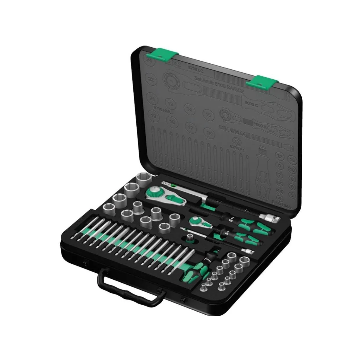 Wera 8100 SA/SC Zyklop Speed-Knarrensatz, 43 tlg., im stabilen Metallkoffer