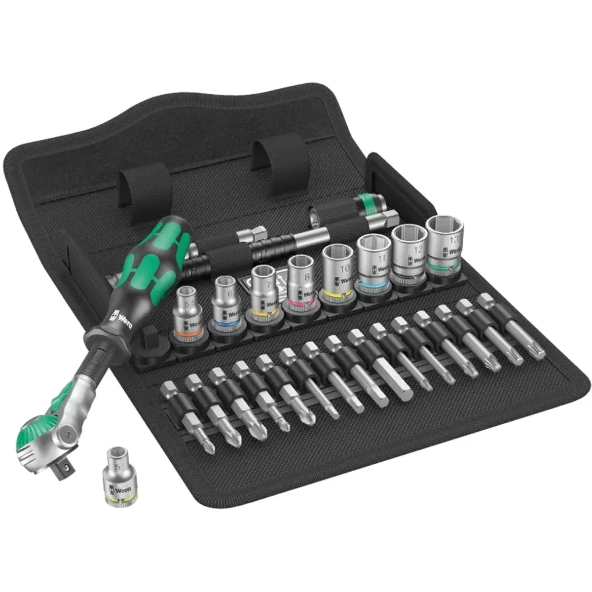 Wera 8100 SA6 Zyklop Steckschlüsselsatz, 28-teilig, kompakt und robust