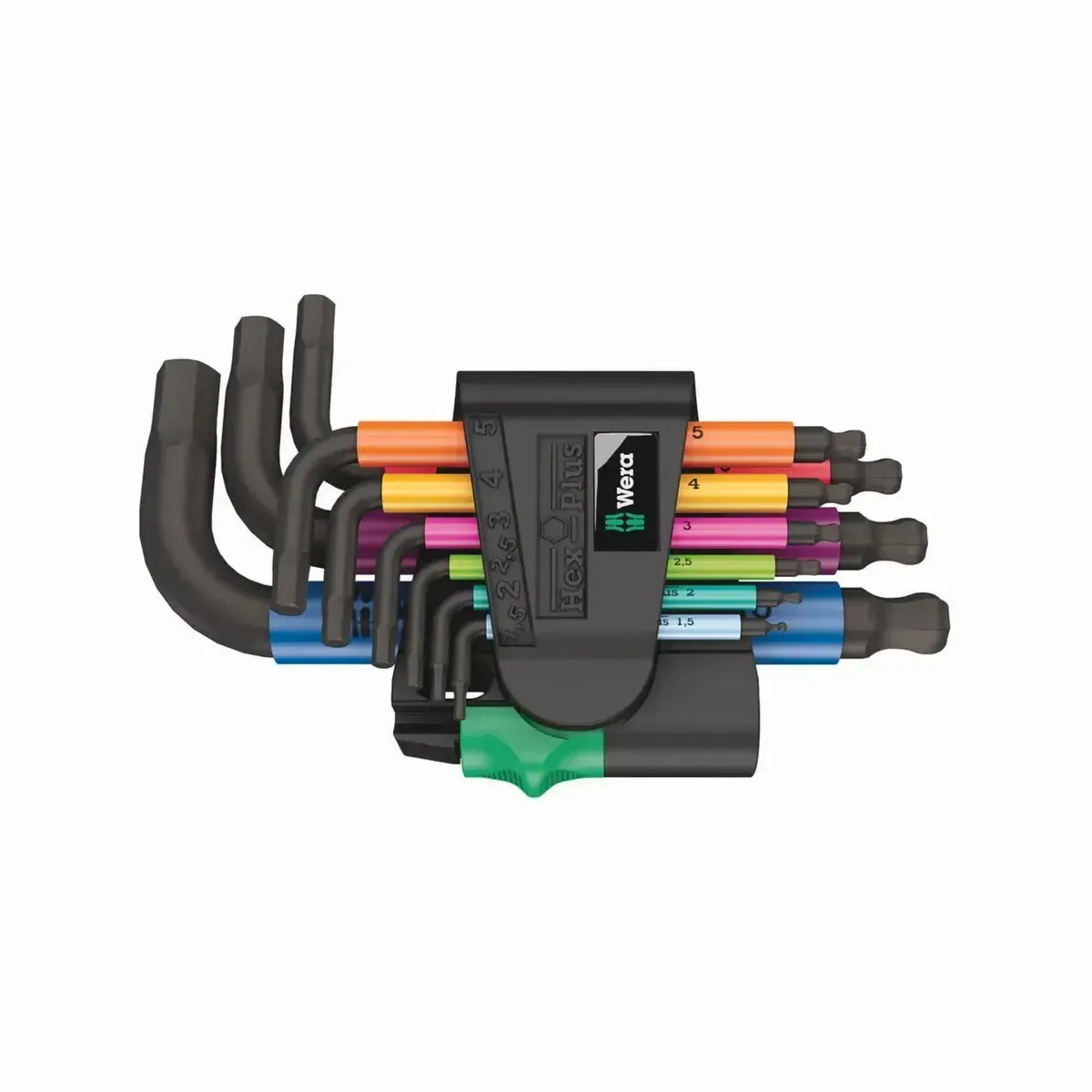 Wera Winkelschlüsselsatz 950/9 Hex-Plus, langlebig, abriebfest, praktische Clip-Aufbewahrung
