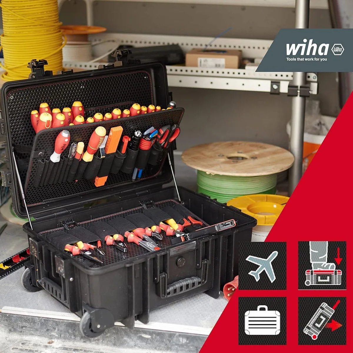 Wiha Werkzeugkoffer Profi XXL II Competence, 115-teilig, robust und sicher 5