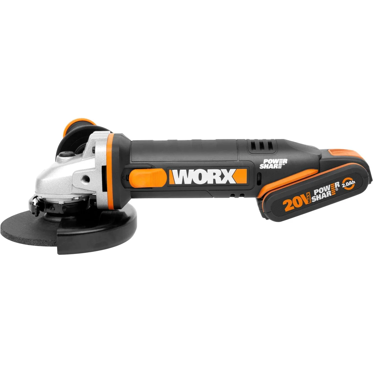 Worx WX803 Akku-Winkelschleifer, 125 mm Scheiben, elektronische Anti-Rückschlag-Technologie