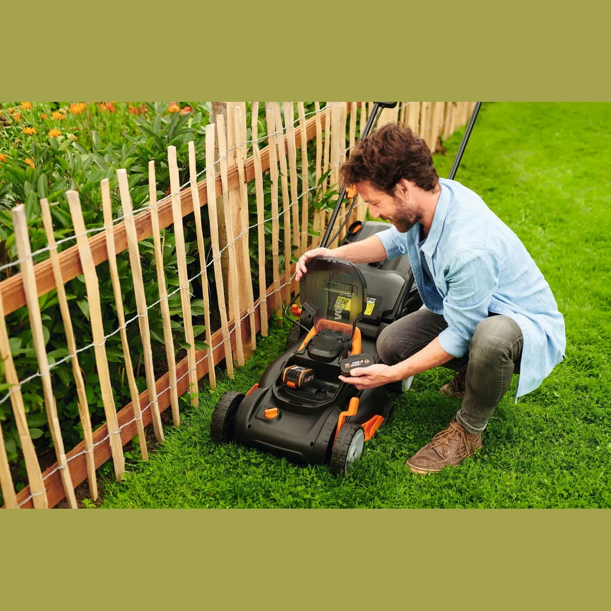 Worx WG743E Akkurasenmäher, 40 cm Schnittbreite, 40V mit 2x4Ah Akkus — leistungsstark, leise, vielseitig 2
