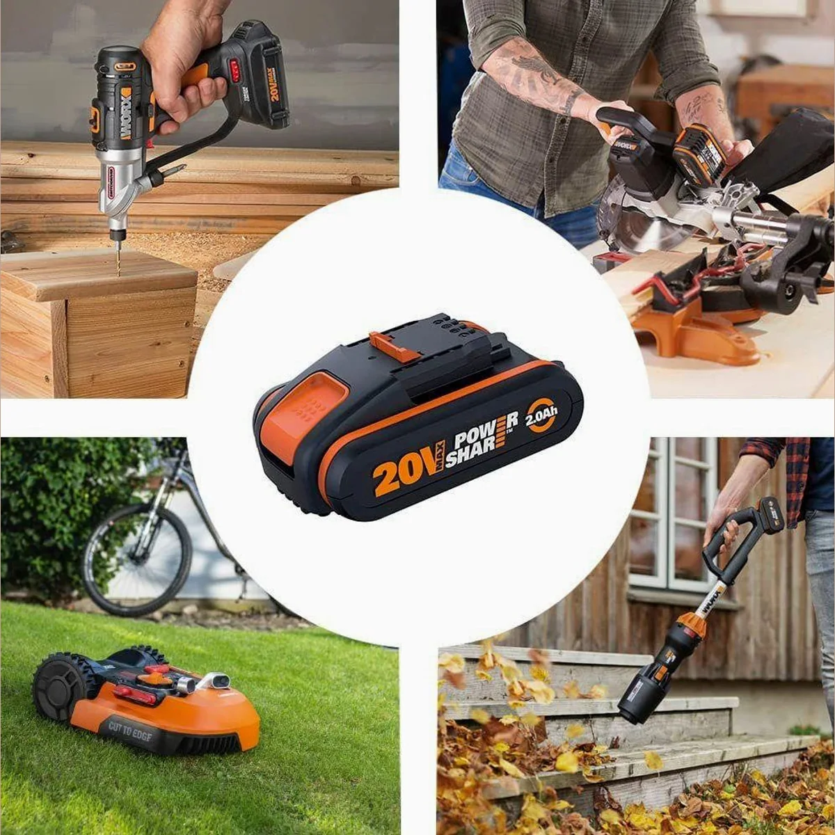Worx WG743E Akkurasenmäher, 40 cm Schnittbreite, 40V mit 2x4Ah Akkus — leistungsstark, leise, vielseitig 5