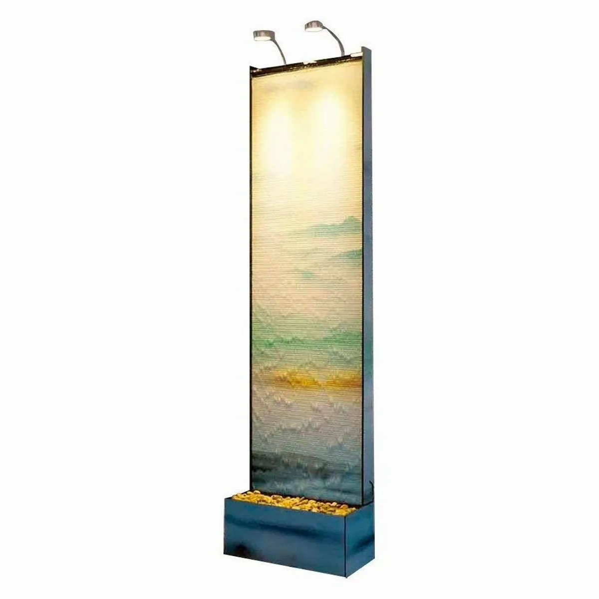 Xlmoebel Zierbrunnen Wasserwand, elegantes Design, LED-Beleuchtung — 60x210 cm