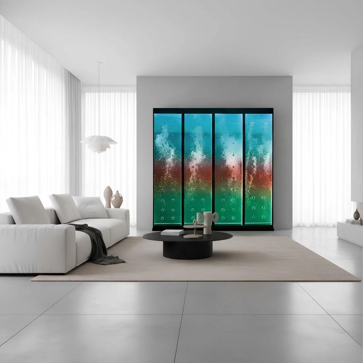 Xlmoebel Zierbrunnen Wasserfall-Wand, moderne LED-Beleuchtung, entspannendes Ambiente 2