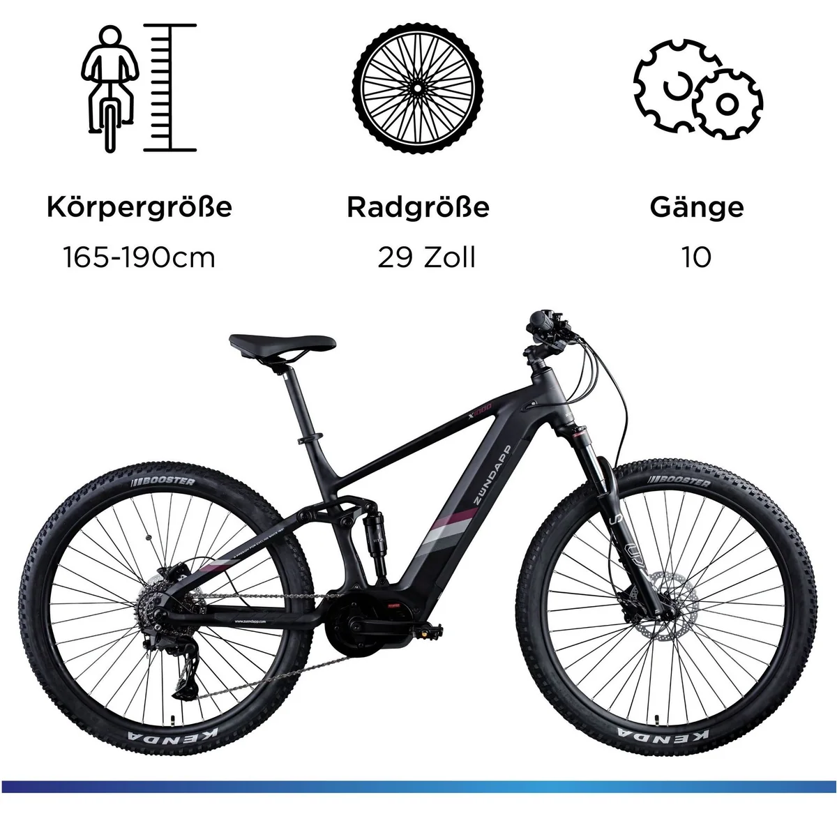 Zündapp X1000 E-Bike Mountainbike, 733 Wh Akku, 10-Gang Shimano Schaltung, Hydraulische Bremsen 3