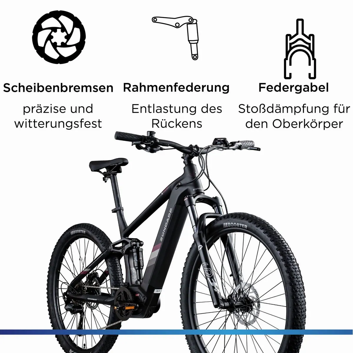 Zündapp X1000 E-Bike Mountainbike, 733 Wh Akku, 10-Gang Shimano Schaltung, Hydraulische Bremsen 4
