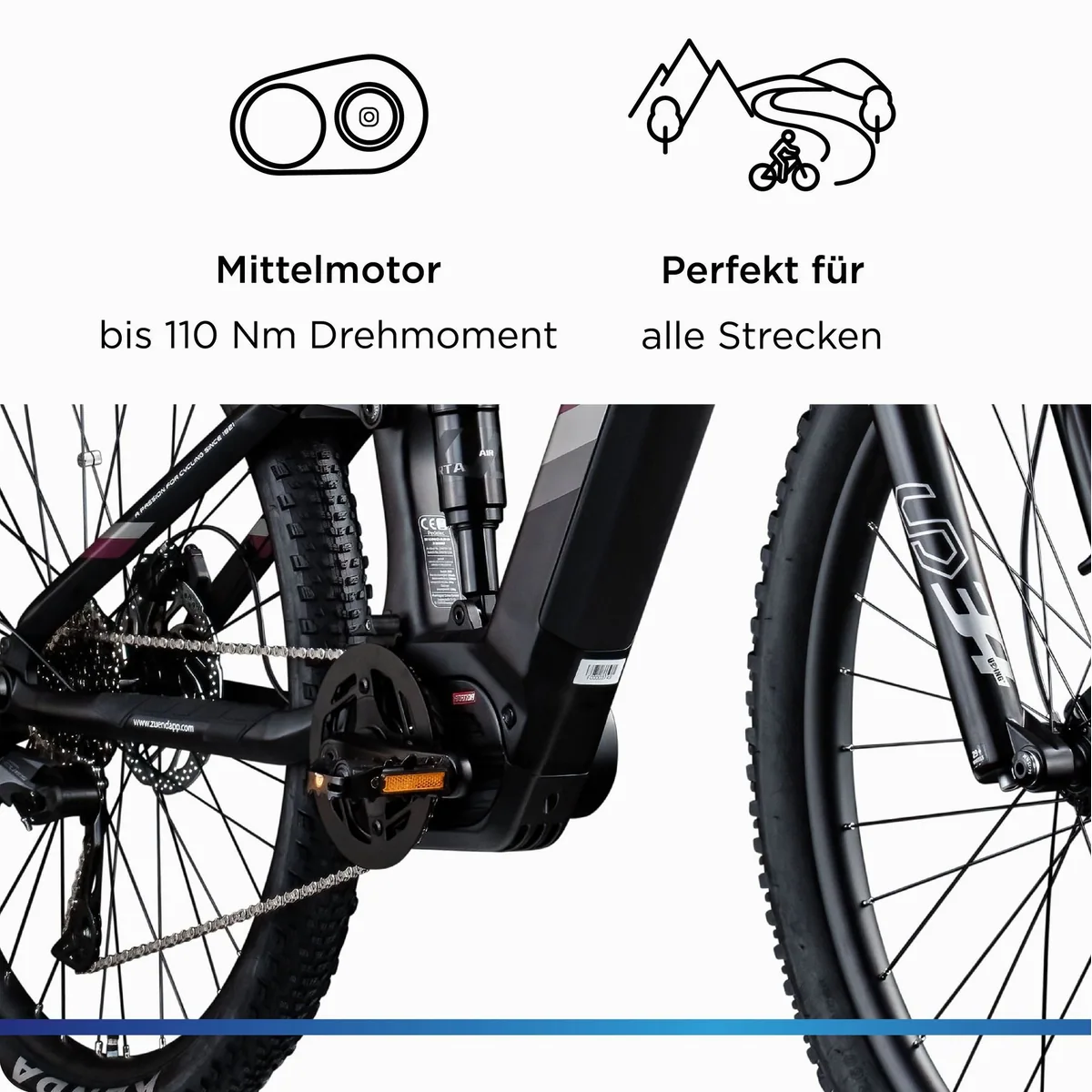 Zündapp X1000 E-Bike Mountainbike, 733 Wh Akku, 10-Gang Shimano Schaltung, Hydraulische Bremsen 5