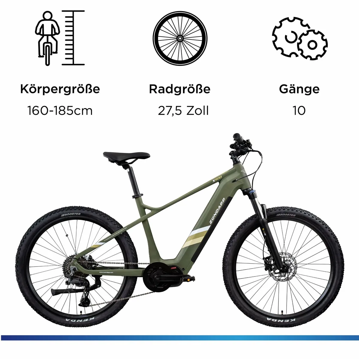 Zündapp X900 E-Bike Mountainbike, leistungsstarker Mittelmotor, 10-Gang Shimano Schaltung 3