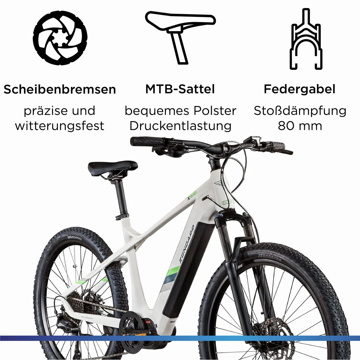 Zündapp E-Bike Mountainbike X900, 10 Gang Shimano Cues, 733 Wh Akku, Mittelmotor 4