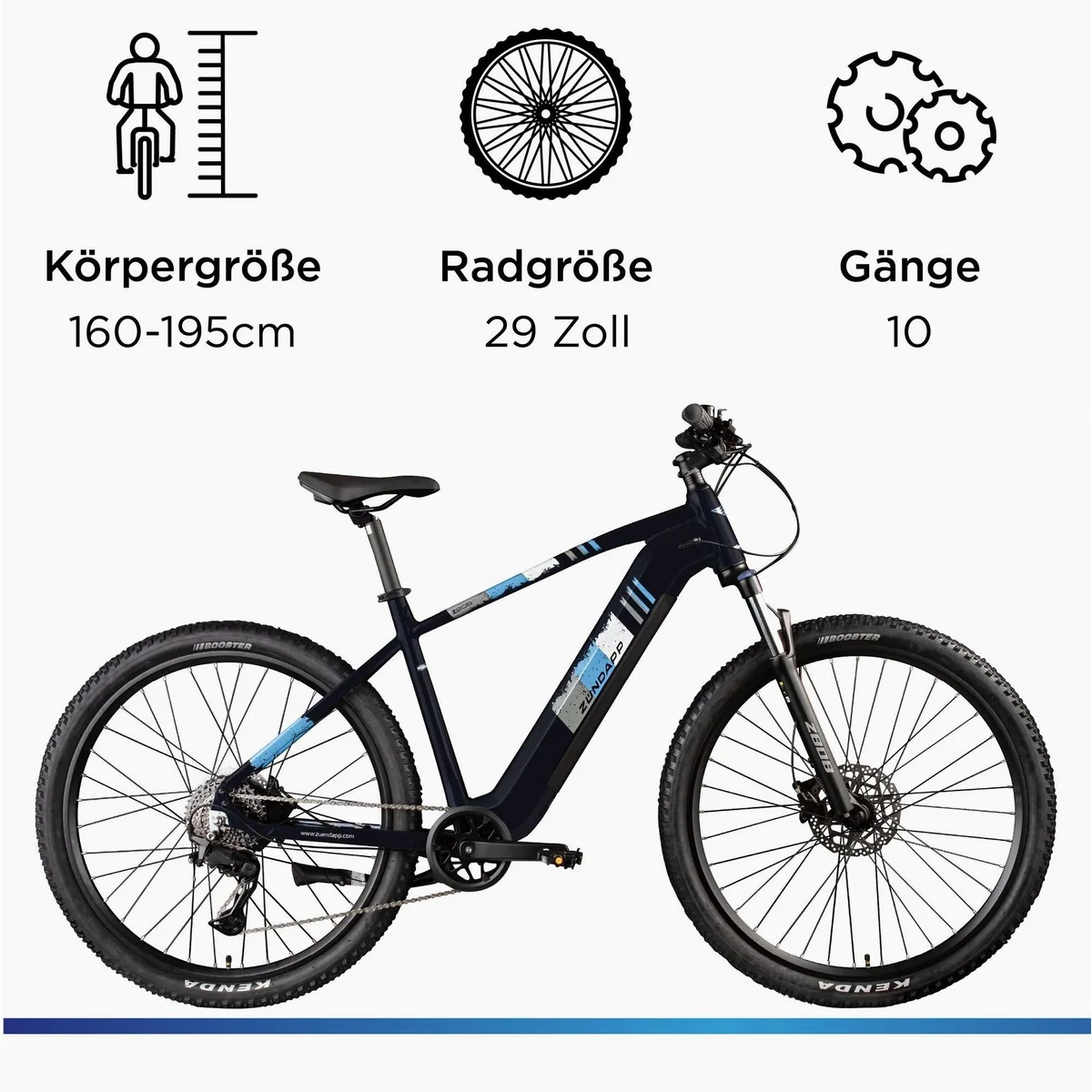 Zündapp Z808 E-Bike Mountainbike, 10-Gang Shimano Deore, 550 Wh Akku — für Stadt und Gelände 3