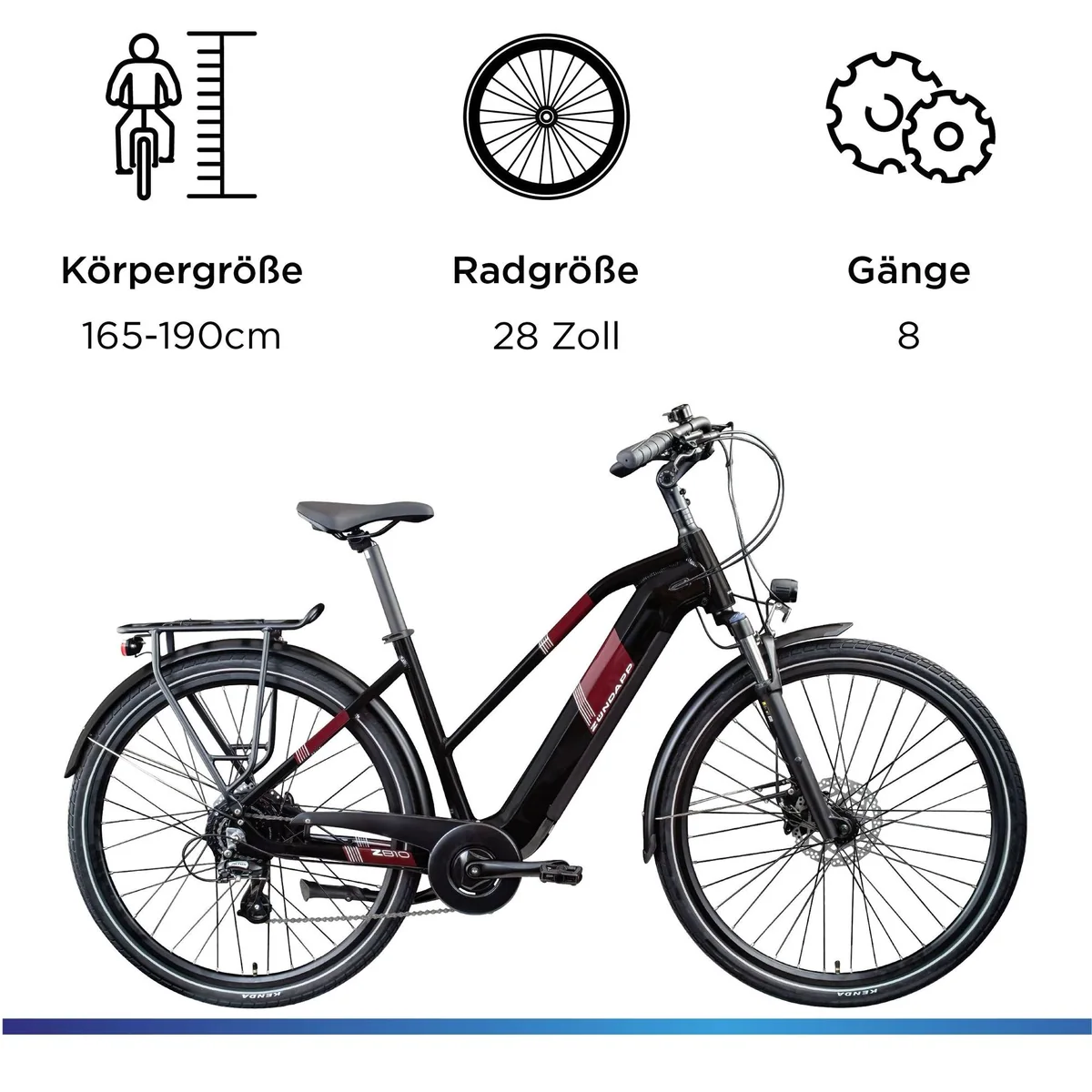 Zündapp Z810 E-Bike Trekkingrad, 8-Gang Shimano, 550 Wh Akku, Komfortabel und Vielseitig 3