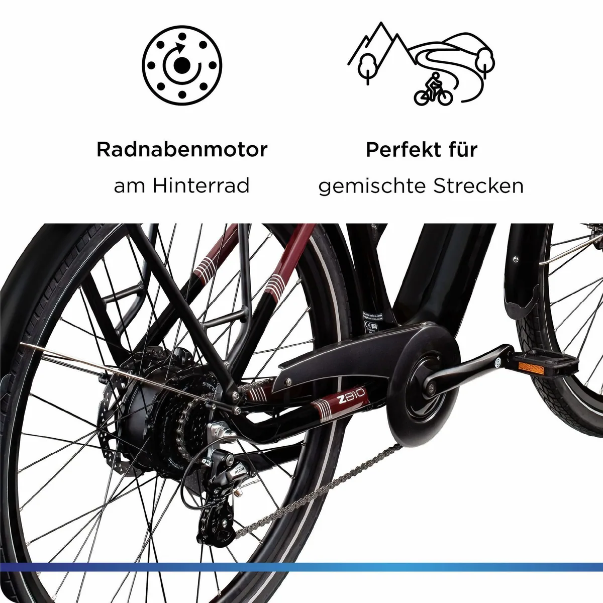 Zündapp Z810 E-Bike Trekkingrad, 8-Gang Shimano, 550 Wh Akku, Komfortabel und Vielseitig 5