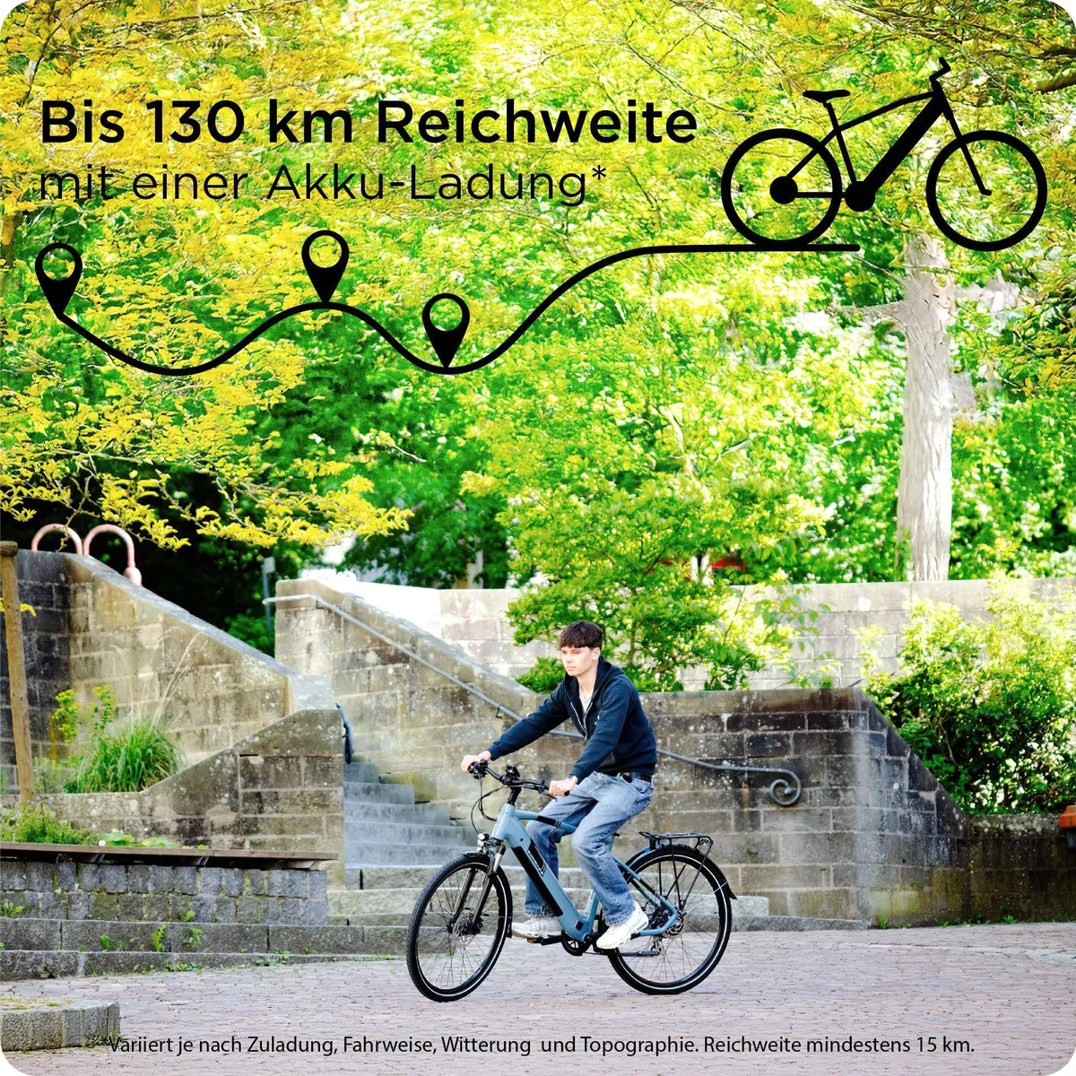 Zündapp Z810 Trekking E-Bike, 8 Gang Shimano Altus, 550 Wh Akku, komfortable Ausstattung 2