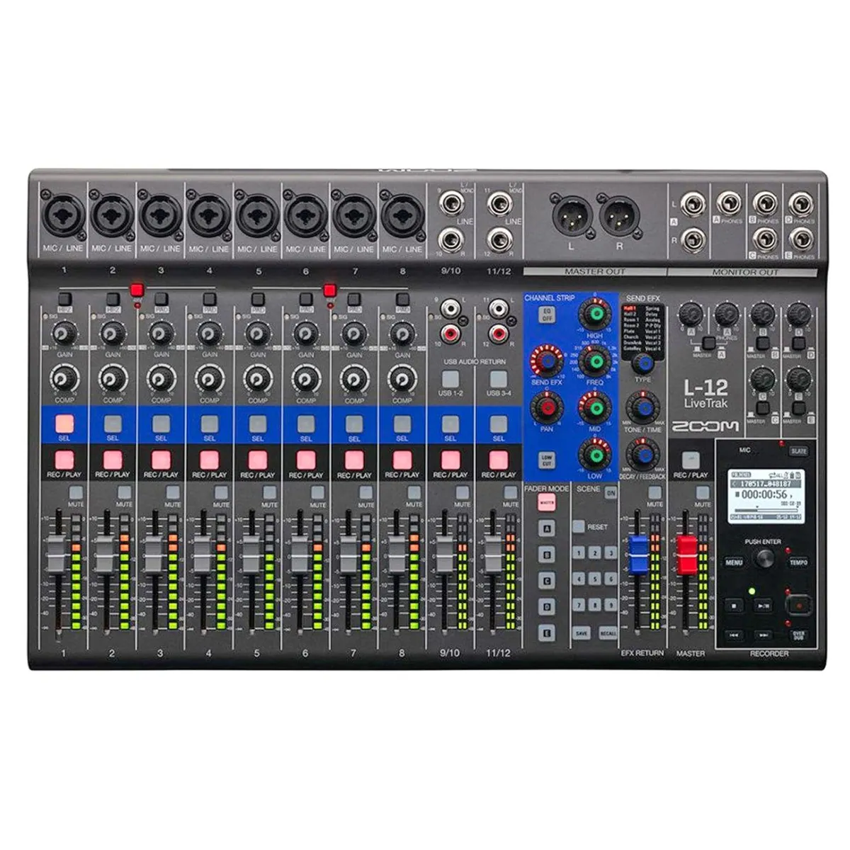 Zoom Audio Livetrak L-12, 12-Kanal Digital Mischpult mit USB-Audiointerface 2